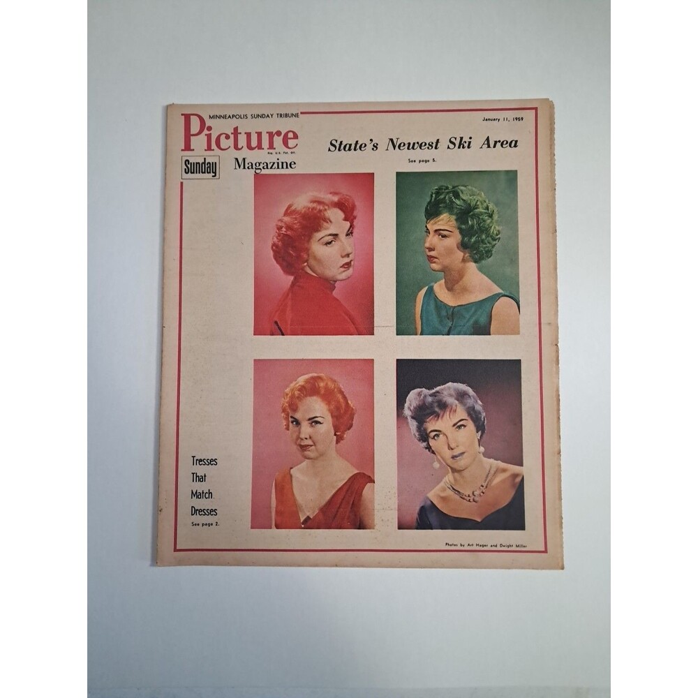 Picture Magazine Minneapolis Sunday Tribune 1/11/59 Lookout Mountain Ski Area
